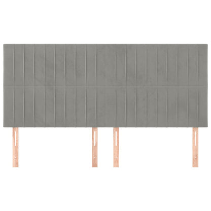 Testiera Grigio Chiaro 180x5x118/128 cm Velluto | homemem39