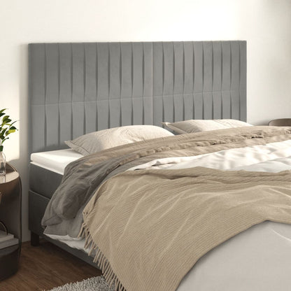 Testiera Grigio Chiaro 180x5x118/128 cm Velluto | homemem39