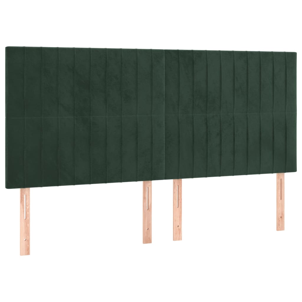 Testiera 4 pz Verde scuro 90x5x78/88 cm in Velluto - homemem39