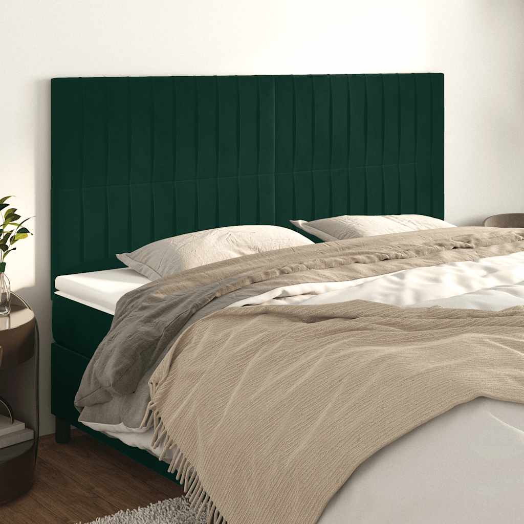 Testiera Verde Scuro 180x5x118/128 cm Velluto | homemem39