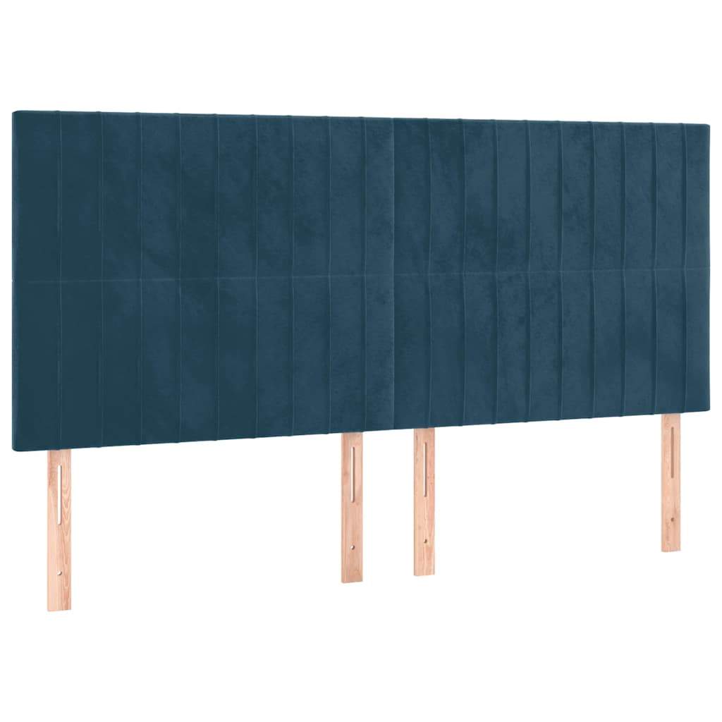 Testiera Blu Scuro 180x5x118/128 cm Velluto | homemem39