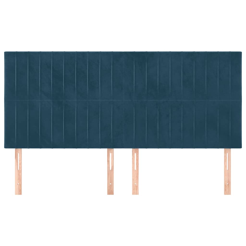 Testiera Blu Scuro 180x5x118/128 cm Velluto | homemem39