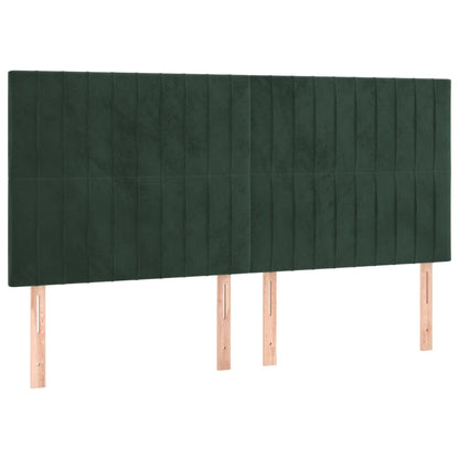 Testiere 4 pz Verde Scuro 100x5x78/88 cm in Velluto - homemem39