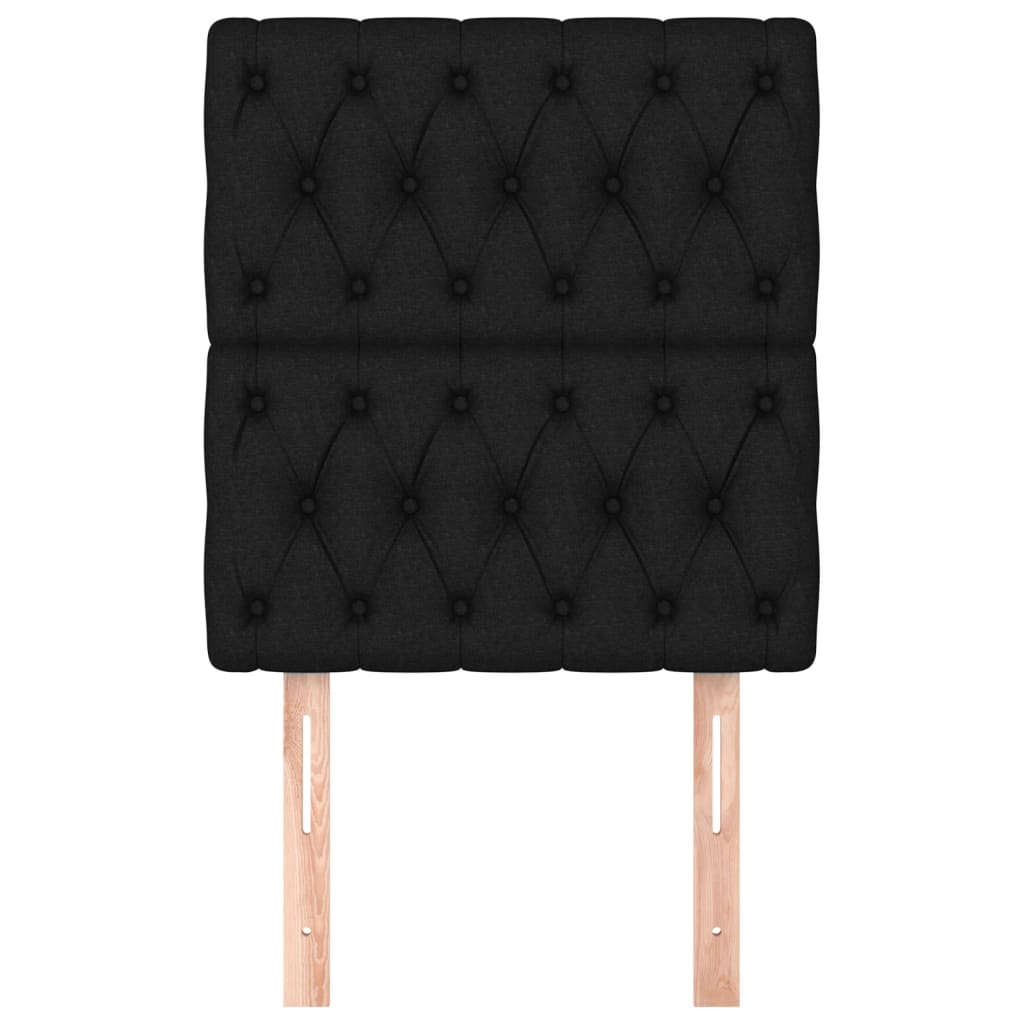 Testiera 2 pz Nera 80 x 7 x 78/88 cm in Tessuto - homemem39