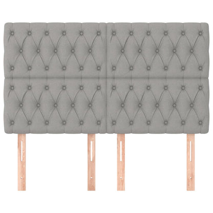 Testiera 4 pz Grigio Chiaro 80x7x78/88 cm in Tessuto - homemem39