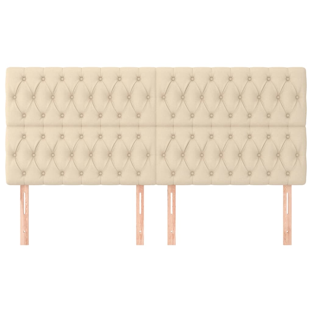 Testiera 4 pz Crema 90 x 7 x 78/88 cm in Tessuto - homemem39