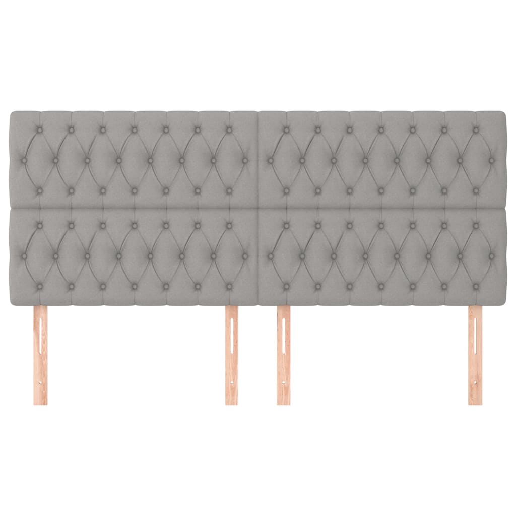 Testiere 4 pz Grigio Chiaro 100x7x78/88 cm in Tessuto - homemem39