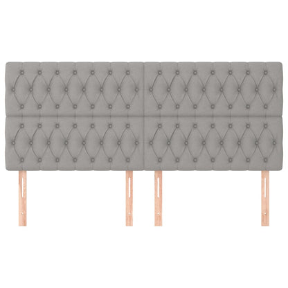 Testiere 4 pz Grigio Chiaro 100x7x78/88 cm in Tessuto - homemem39