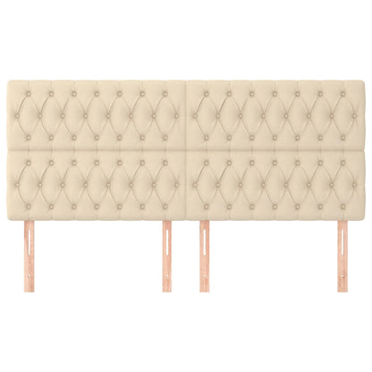 Testiera 4 pz Crema 100 x 7 x 78/88 cm in Tessuto - homemem39