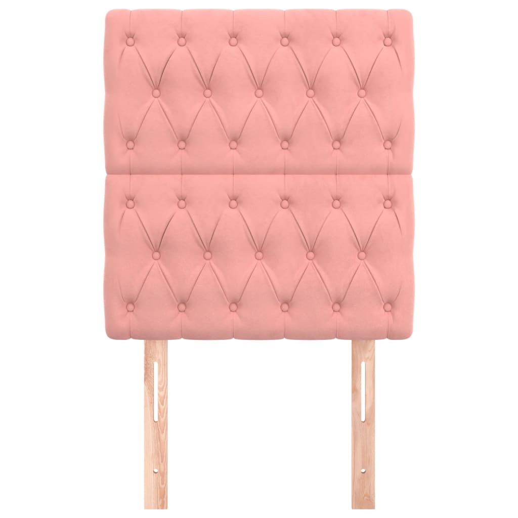 Testiera 2 pz Rosa 80x7x78/88 cm in Velluto - homemem39