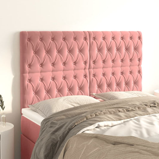 Testiera Rosa 144x7x118/128 cm Velluto | homemem39