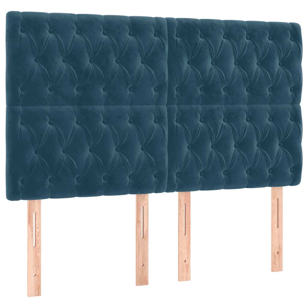 Testiera Blu Scuro 160x7x118/128 cm Velluto | homemem39