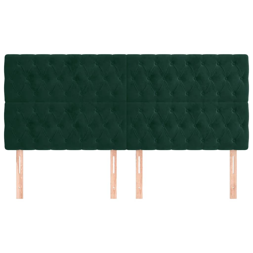 Testiera Verde Scuro 200x7x118/128 cm Velluto | homemem39