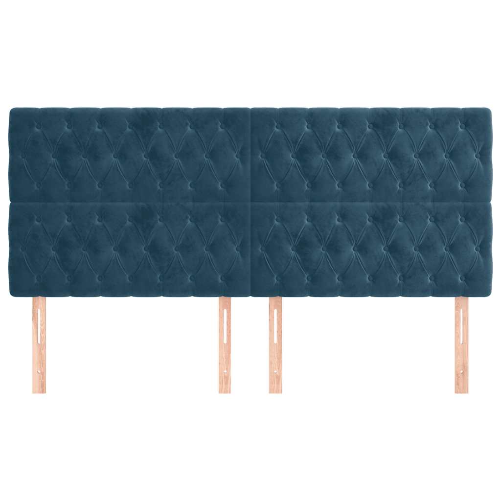 Testiera Blu Scuro 200x7x118/128 cm Velluto | homemem39