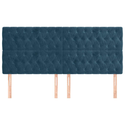 Testiera Blu Scuro 200x7x118/128 cm Velluto | homemem39