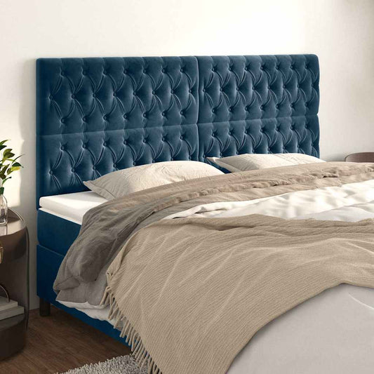 Testiera Blu Scuro 200x7x118/128 cm Velluto | homemem39