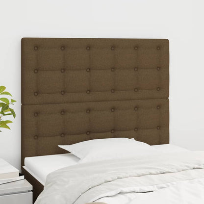 Testiera Marrone Scuro 80x5x118/128 cm Tessuto