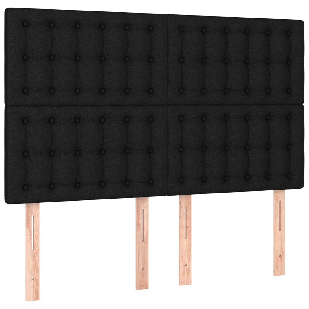 Testiera Nera 144x5x118/128 cm Tessuto