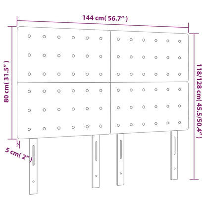 Testiera Nera 144x5x118/128 cm Tessuto | homemem39