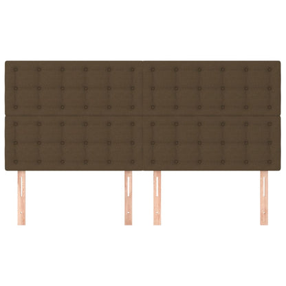 Testiera Marrone Scuro 160x5x118/128 cm Tessuto | homemem39