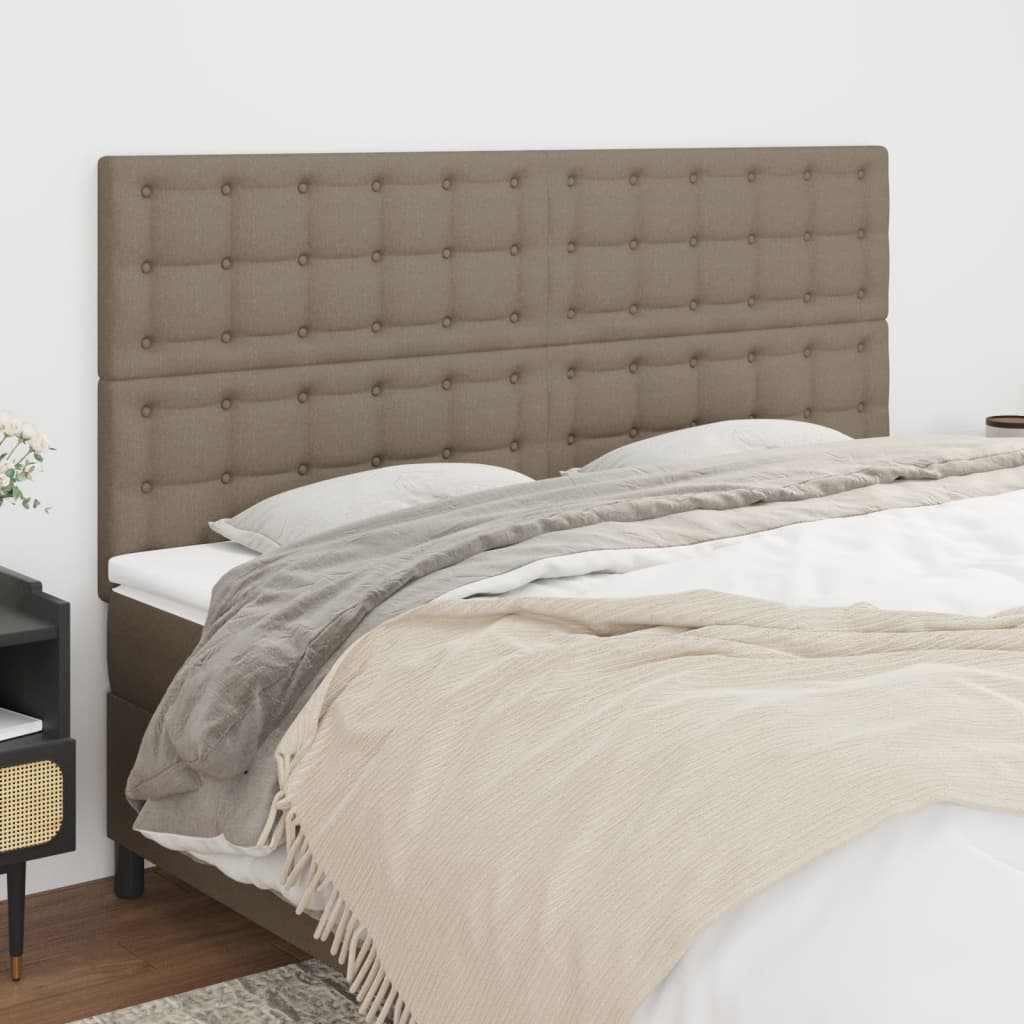 Testiera per letto Tortora 160x5x118/128 cm Tessuto