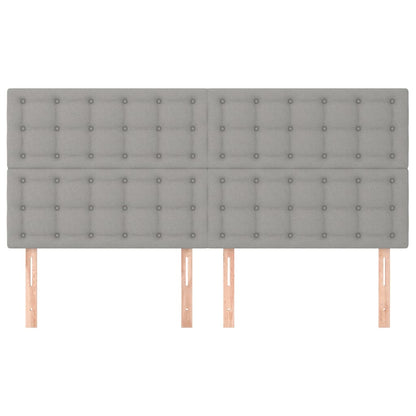 Testiera 4 pz Grigio Chiaro 90x5x78/88 cm in Tessuto - homemem39