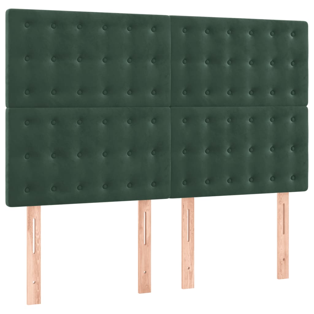 Testiere 4 pz Verde Scuro 72x5x78/88 cm in Velluto - homemem39