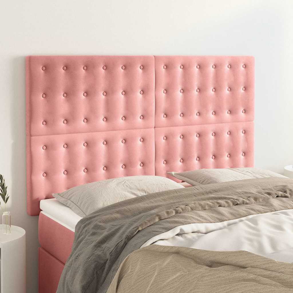 Testiera Rosa 144x5x118/128 cm Velluto | homemem39