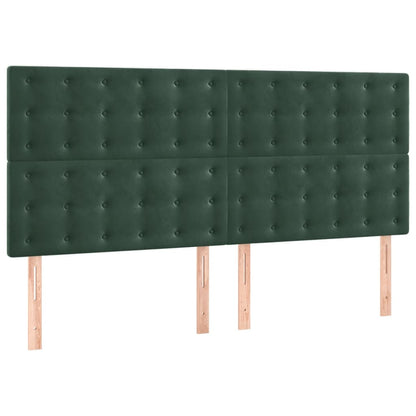 Testiera 4 pz Verde Scuro 80x5x78/88 cm in Velluto - homemem39