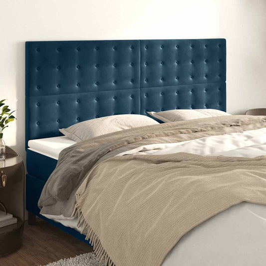 Testiera Blu Scuro 180x5x118/128 cm Velluto | homemem39