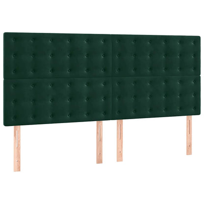 Testiera Verde Scuro 200x5x118/128 cm Velluto