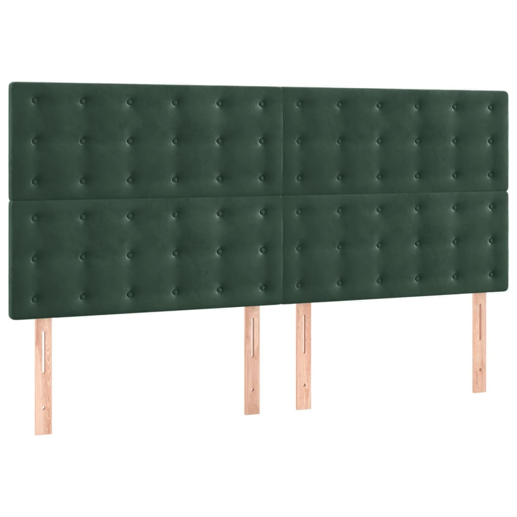 Testiere 4 pz Verde Scuro 100x5x78/88 cm in Velluto - homemem39
