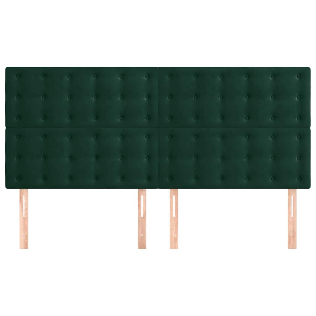 Testiera Verde Scuro 200x5x118/128 cm Velluto