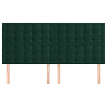 Testiera Verde Scuro 200x5x118/128 cm Velluto