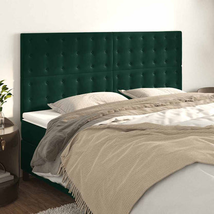 Testiera Verde Scuro 200x5x118/128 cm Velluto