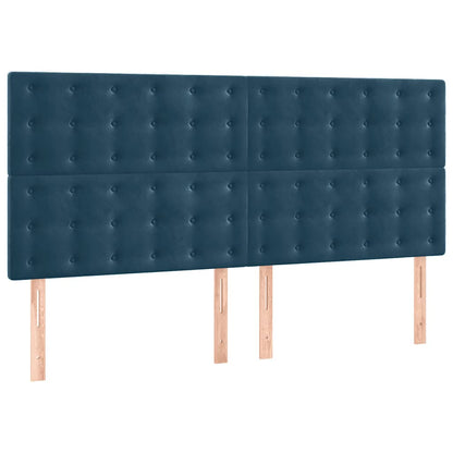 Testiera Blu Scuro 200x5x118/128 cm Velluto