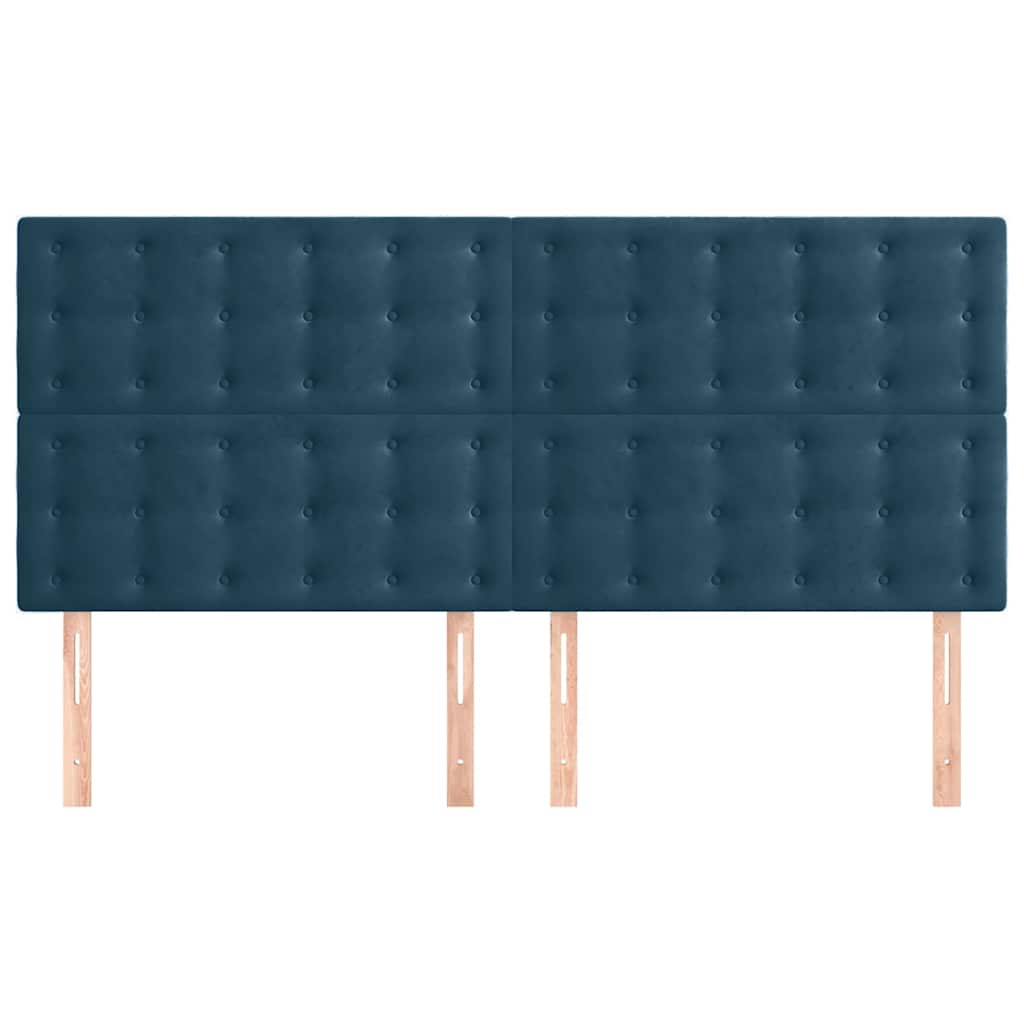 Testiera Blu Scuro 200x5x118/128 cm Velluto | homemem39