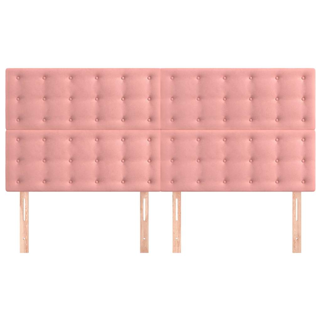 Testiera Rosa 200x5x118/128 cm Velluto | homemem39