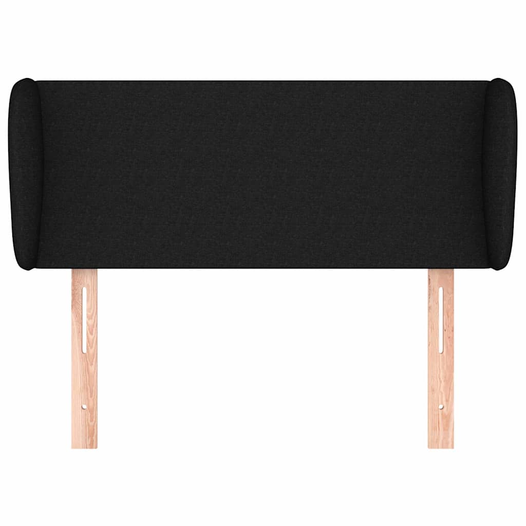 Testiera ad Orecchio Nera 103x23x78/88 cm in Tessuto | homemem39