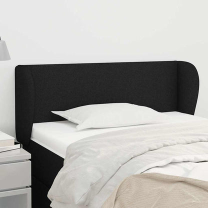 Testiera ad Orecchio Nera 103x23x78/88 cm in Tessuto | homemem39