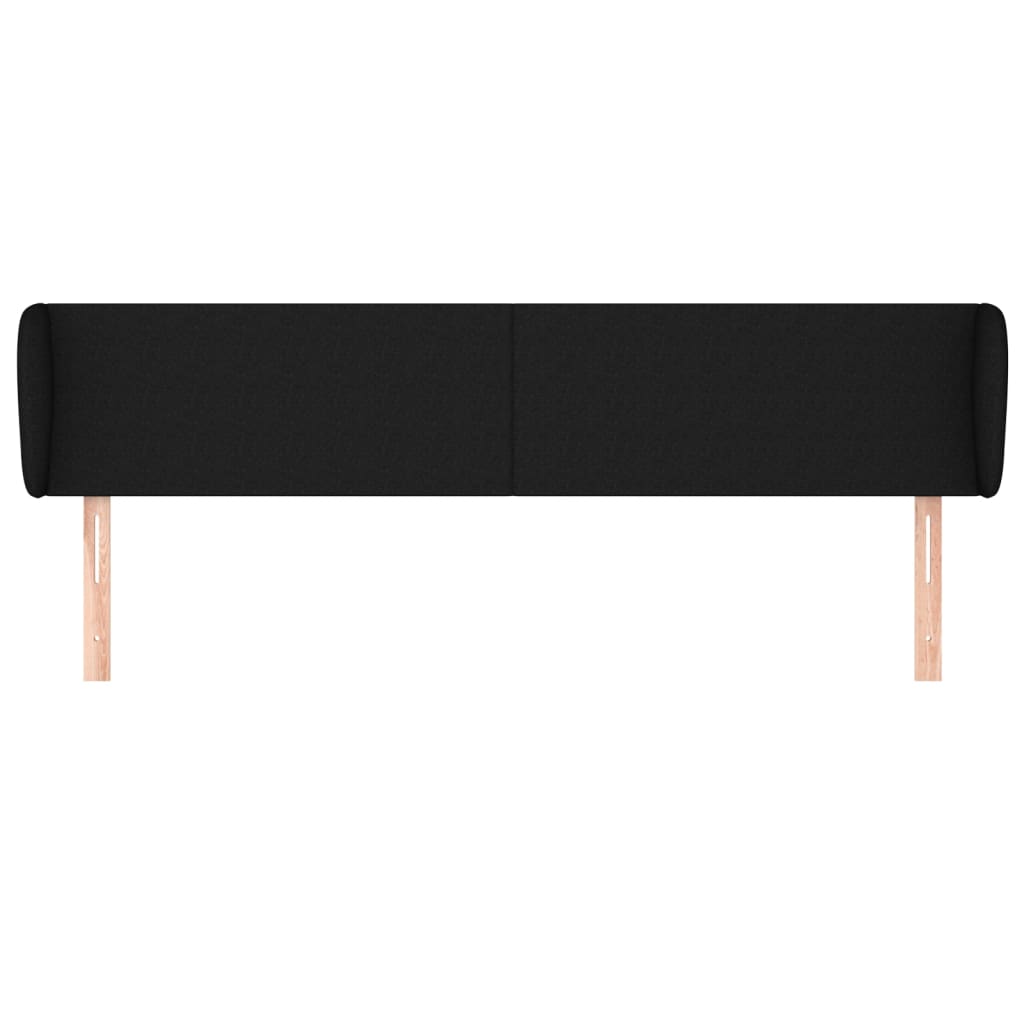 Testiera ad Orecchio Nera 163x23x78/88 cm in Tessuto | homemem39