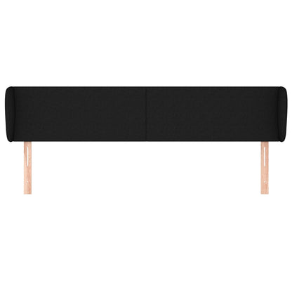 Testiera ad Orecchio Nera 163x23x78/88 cm in Tessuto | homemem39