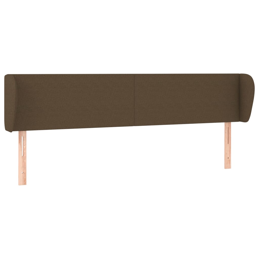 Testiera ad Orecchio Marrone Scuro 163x23x78/88 cm in Tessuto | homemem39