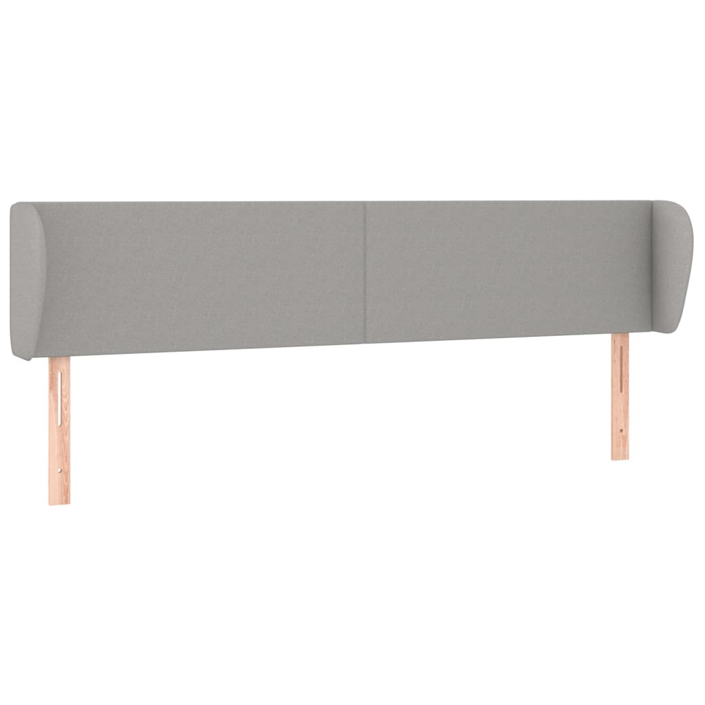 Testiera ad Orecchio Grigio Chiaro 183x23x78/88 cm in Tessuto | homemem39