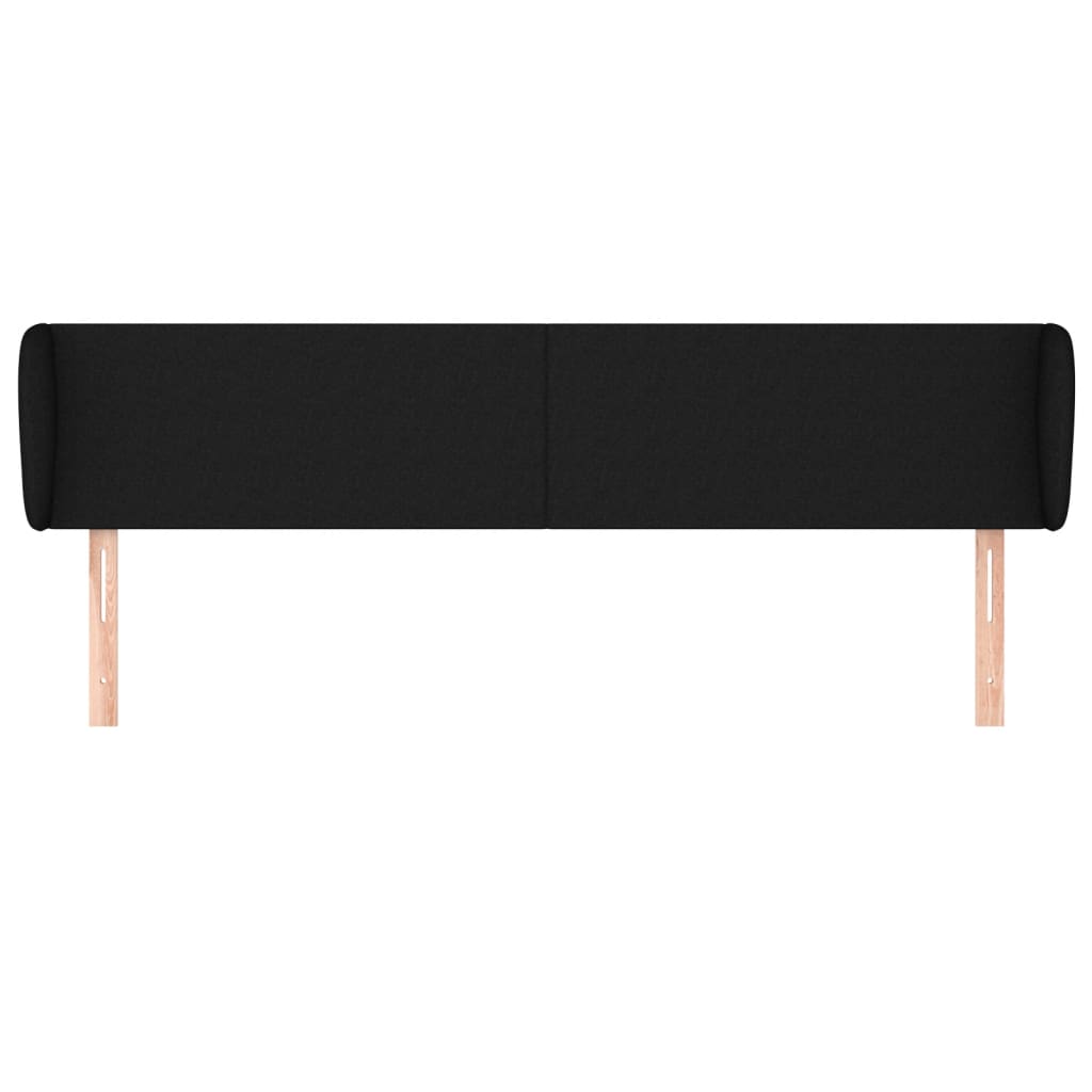 Testiera ad Orecchio Nera 183x23x78/88 cm in Tessuto | homemem39