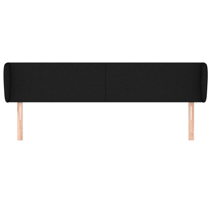 Testiera ad Orecchio Nera 183x23x78/88 cm in Tessuto | homemem39