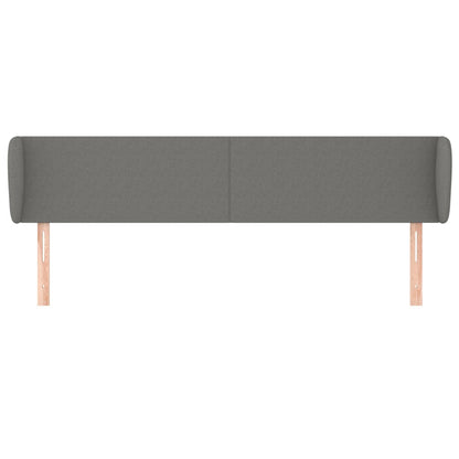 Testiera ad Orecchio Grigio Scuro 203x23x78/88 cm in Tessuto