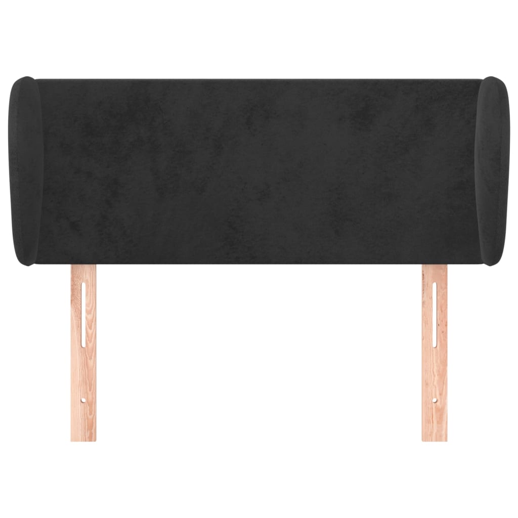 Testiera ad Orecchio Nera 83 x 23 x 78/88 cm in Velluto - homemem39