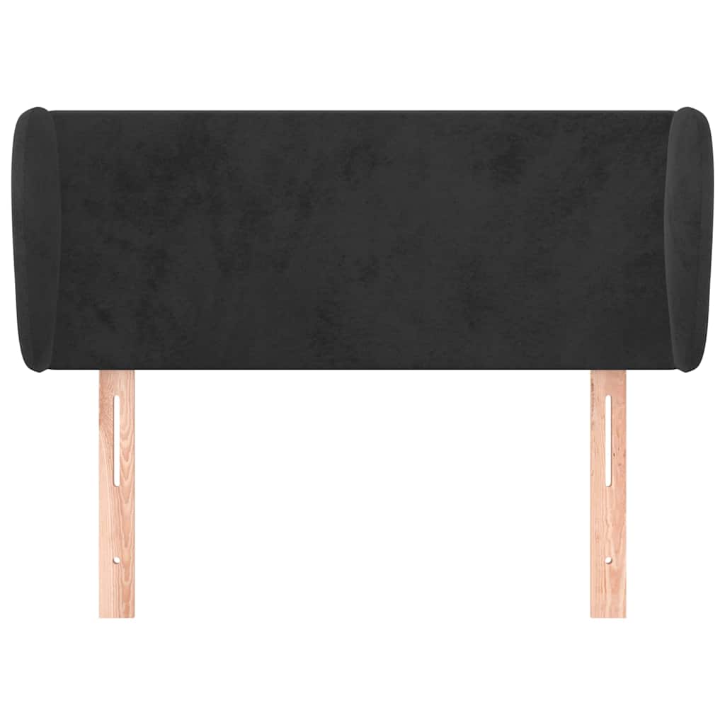 Testiera ad Orecchio Nera 93x23x78/88 cm in Velluto