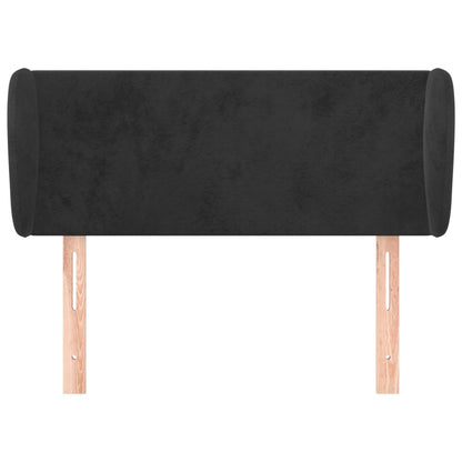 Testiera ad Orecchio Nera 93x23x78/88 cm in Velluto - homemem39